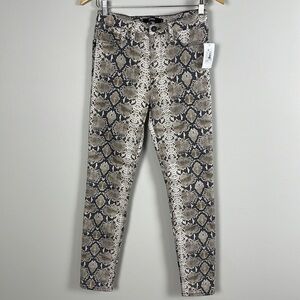 Hudson Jeans Barbara Super Skinny Snake Print Jeans. Size 28.